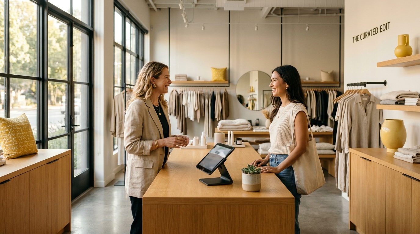 Modern boutique retail store running ADOQA ERP software